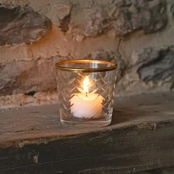 alinea Bougie Et Photophore De Noël*Photophore en verre D6,5xH5,5cm - Transparent