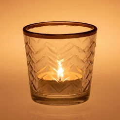 alinea Bougie Et Photophore De Noël*Photophore en verre D6,5xH5,5cm - Transparent
