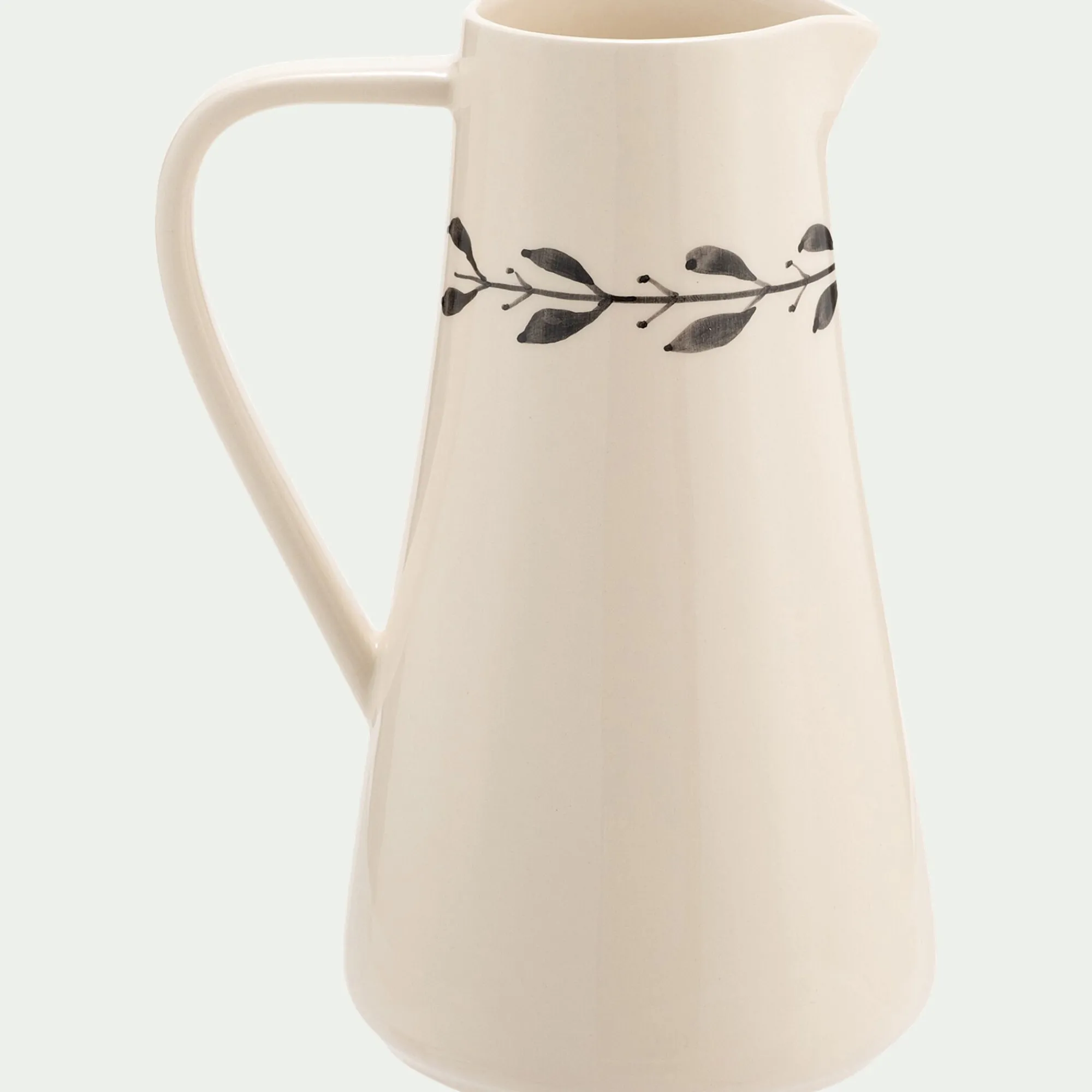 alinea Pichet, Bouteille En Verre Et Carafe*Pichet motif floral en faïence 1L - Blanc