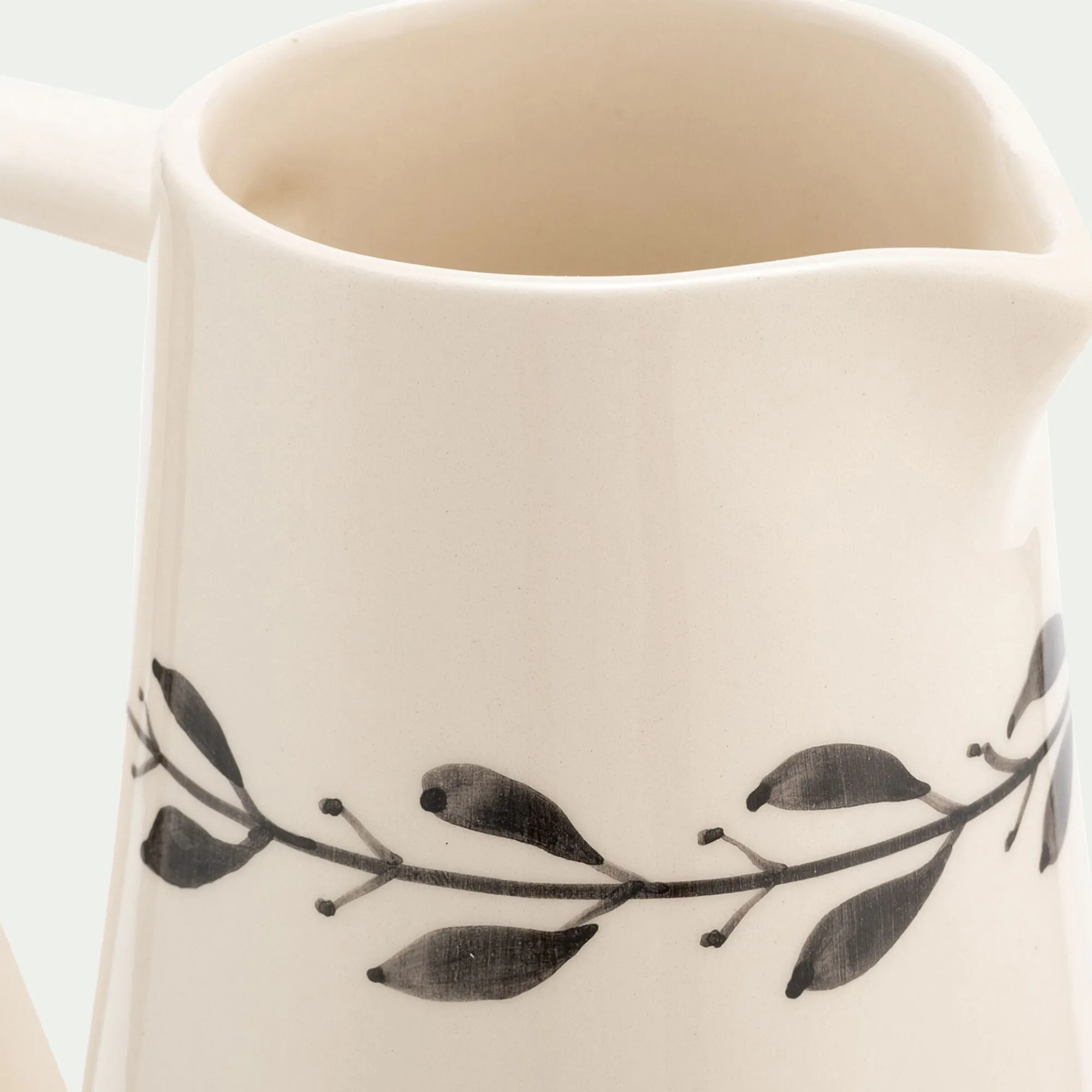alinea Pichet, Bouteille En Verre Et Carafe*Pichet motif floral en faïence 1L - Blanc