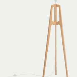 alinea Pied De Lampadaire|Lampadaire Trépied*Pied de lampadaire en bois d'hévéa H131 cm - Bois clair