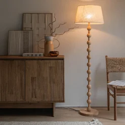 alinea Pied De Lampadaire*Pied de lampadaire en bois d'hévéa H142 cm - Bois clair