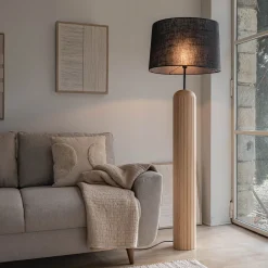 alinea Pied De Lampadaire*Pied de lampadaire en bois d'hévéa H138 cm - Bois clair