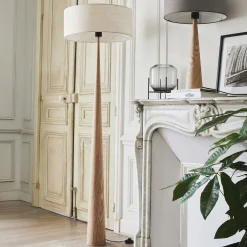 alinea Pied De Lampadaire|Lampadaire Droit*Pied de lampadaire en métal effet bois H157cm - Bois clair