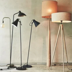 alinea Pied De Lampadaire|Lampadaire Trépied*Pied de lampadaire en métal effet bois - naturel H134,50cm Bois clair
