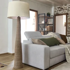 alinea Pied De Lampadaire|Lampadaire Droit*Pied de lampadaire en rotin H131cm - Naturel