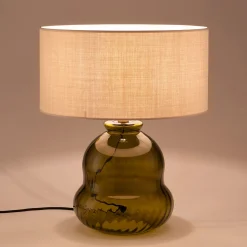 alinea Pied De Lampe*Pied de lampe électrifié en verre D20cm - Vert