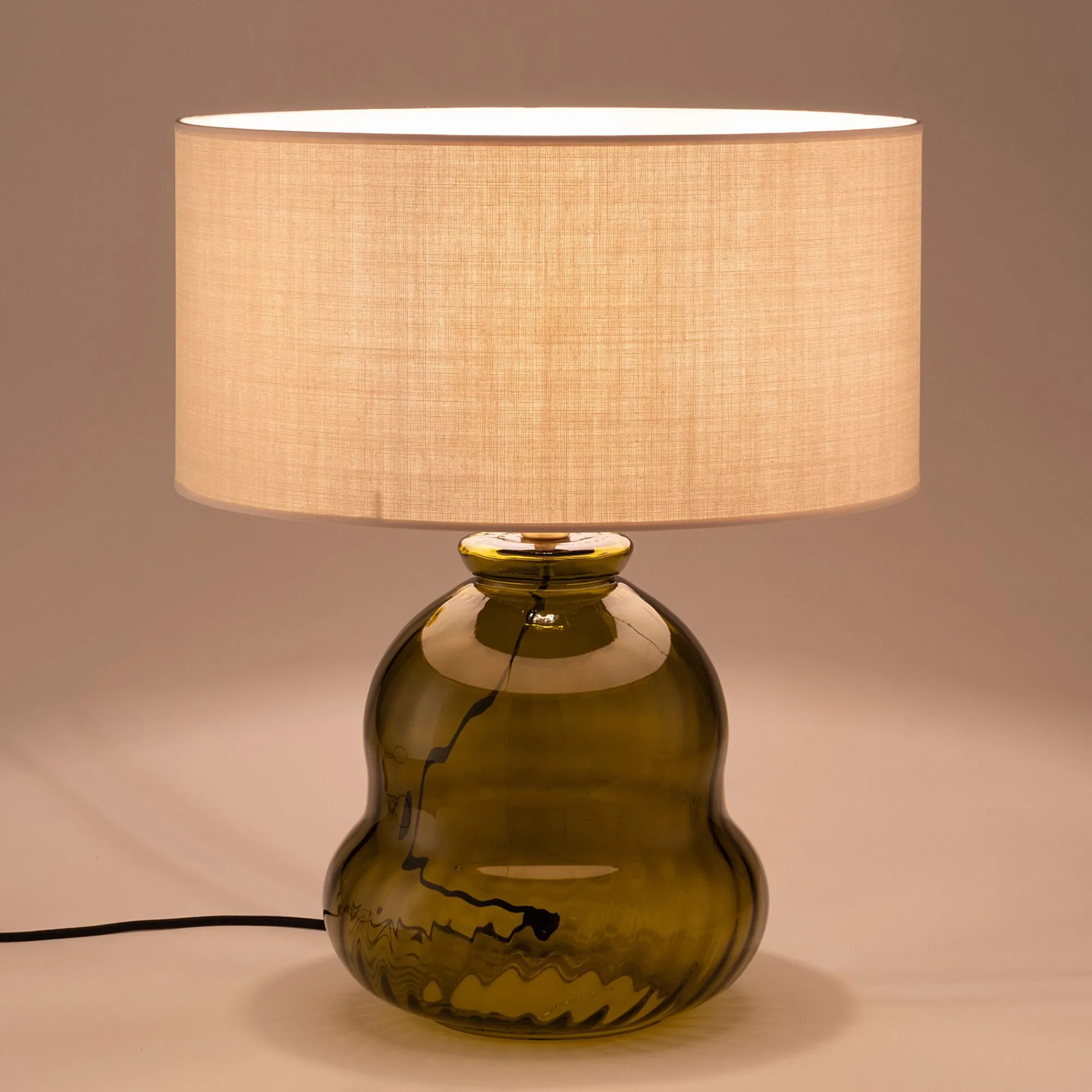alinea Pied De Lampe*Pied de lampe électrifié en verre D20cm - Vert