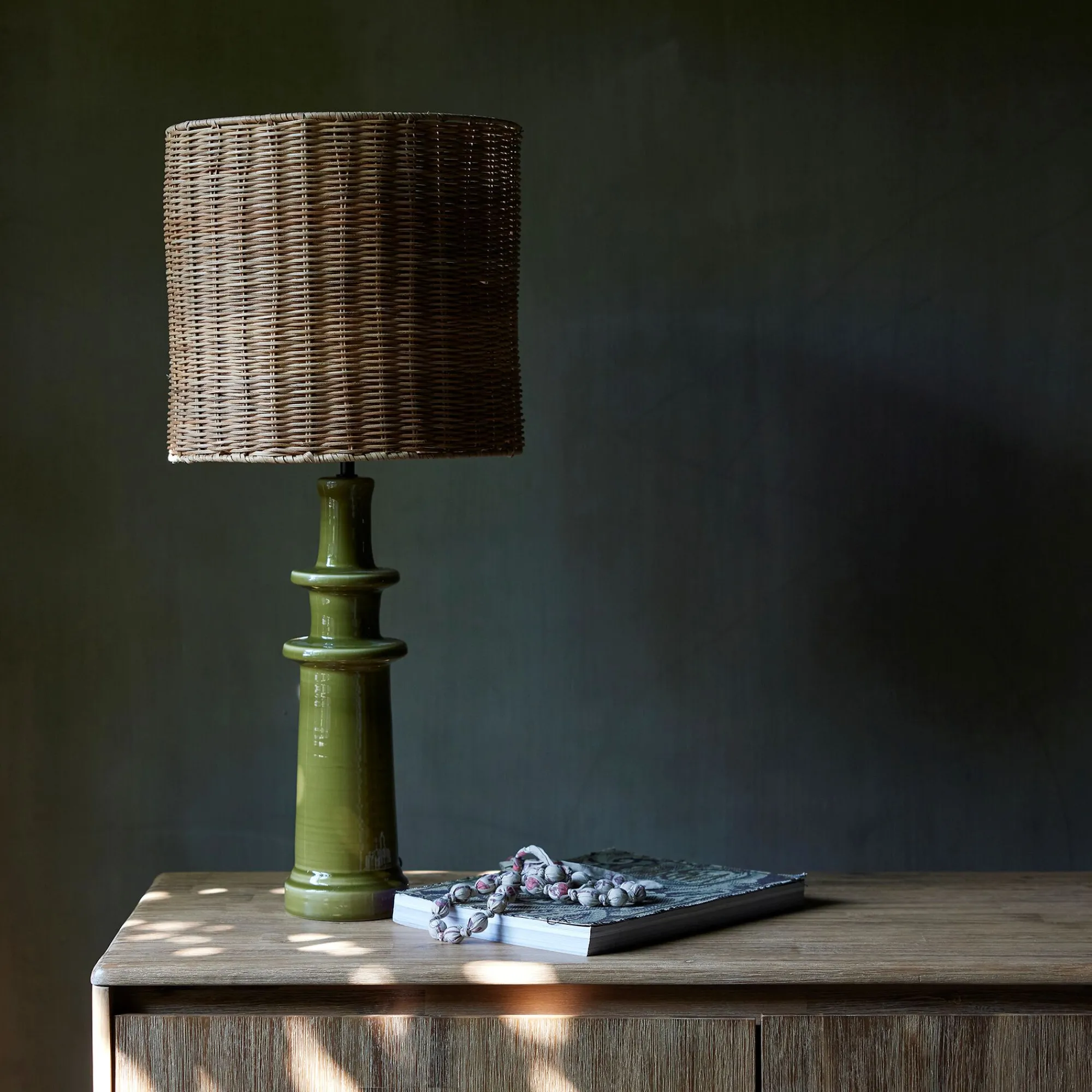 alinea Pied De Lampe*Pied de lampe électrifié en céramique D12cm - Vert