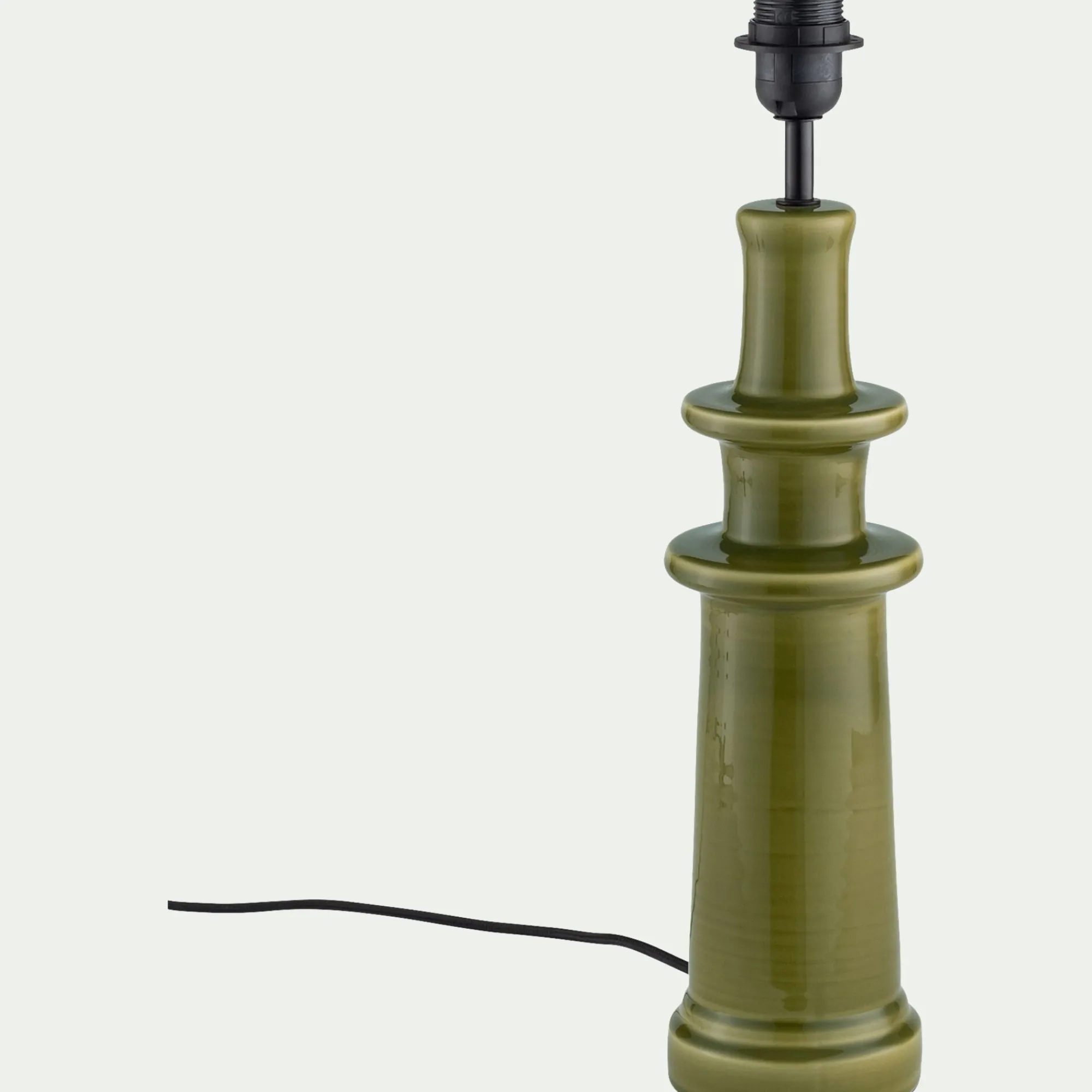 alinea Pied De Lampe*Pied de lampe électrifié en céramique D12cm - Vert