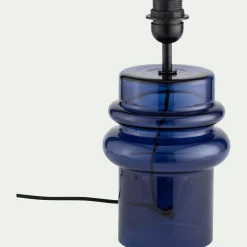 alinea Pied De Lampe*Pied de lampe électrifié en verre H35,5cm - Bleu