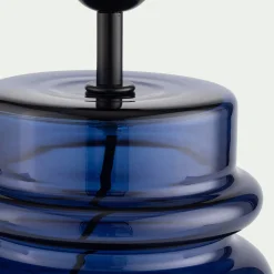 alinea Pied De Lampe*Pied de lampe électrifié en verre H35,5cm - Bleu