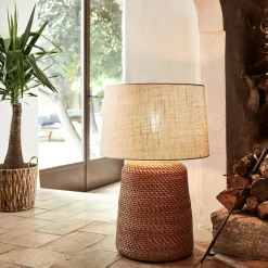 alinea Lampe De Chevet|Pied De Lampe*Pied de lampe électrifié en rotin H57cm - Naturel