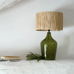 alinea Pied De Lampe*Pied de lampe électrifié en verre H40cm - Vert
