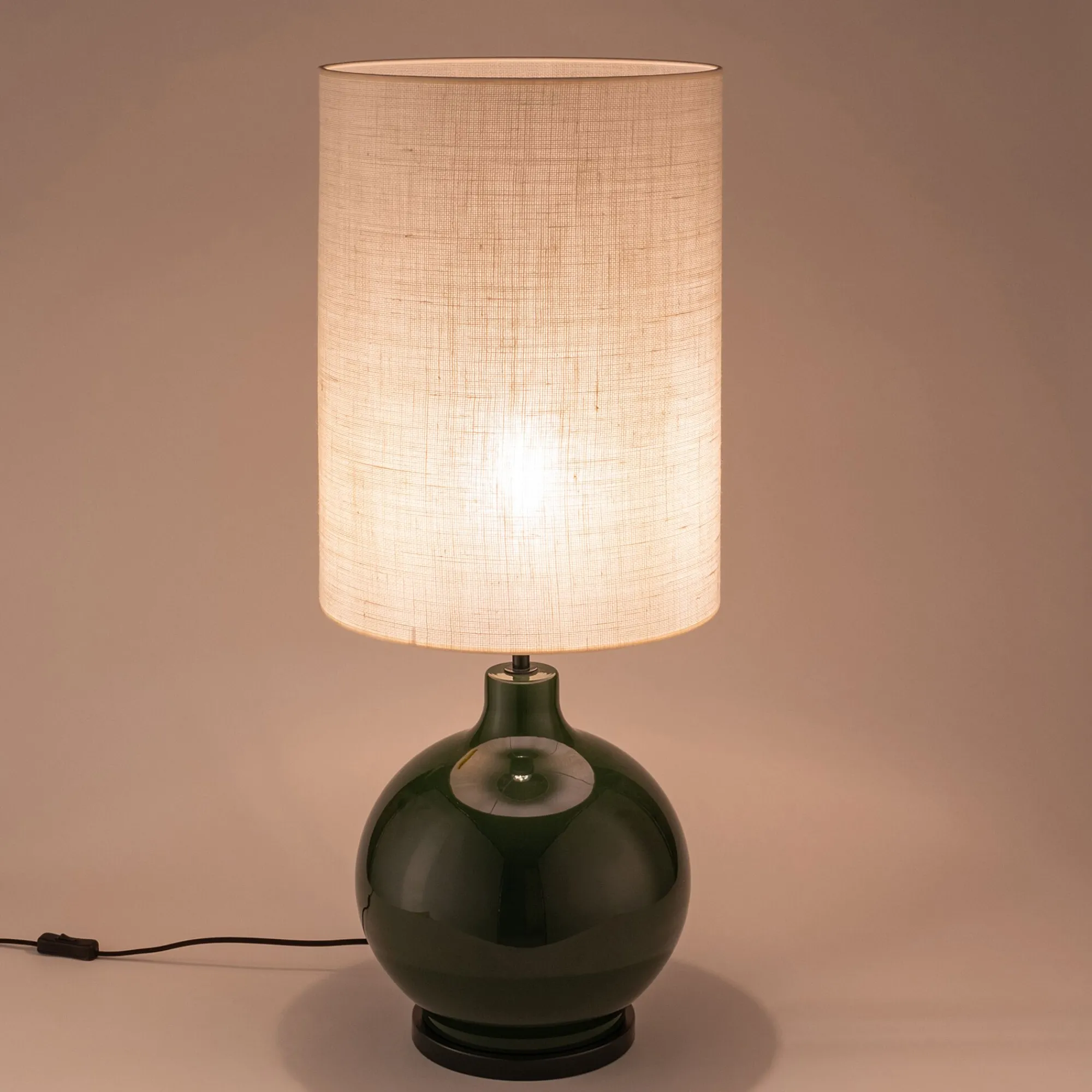 alinea Pied De Lampe*Pied de lampe électrifié en verre D34cm - Vert