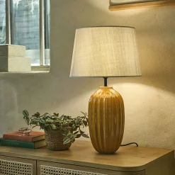 alinea Pied De Lampe*Pied de lampe électrifié en céramique D16,5cm - argan Jaune