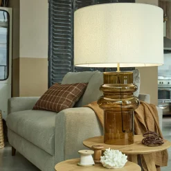 alinea Pied De Lampe*Pied de lampe électrifié en verre H52cm - ambré Marron