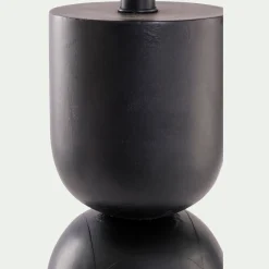 alinea Pied De Lampe*Pied de lampe électrifié en bois de manguier H55cm - Noir
