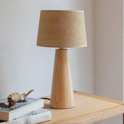 alinea Pied De Lampe*Pied de lampe électrifiée en bois d'hévéa H29cm - Naturel