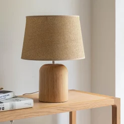 alinea Pied De Lampe*Pied de lampe électrifiée en bois d'hévéa D14cm - Naturel