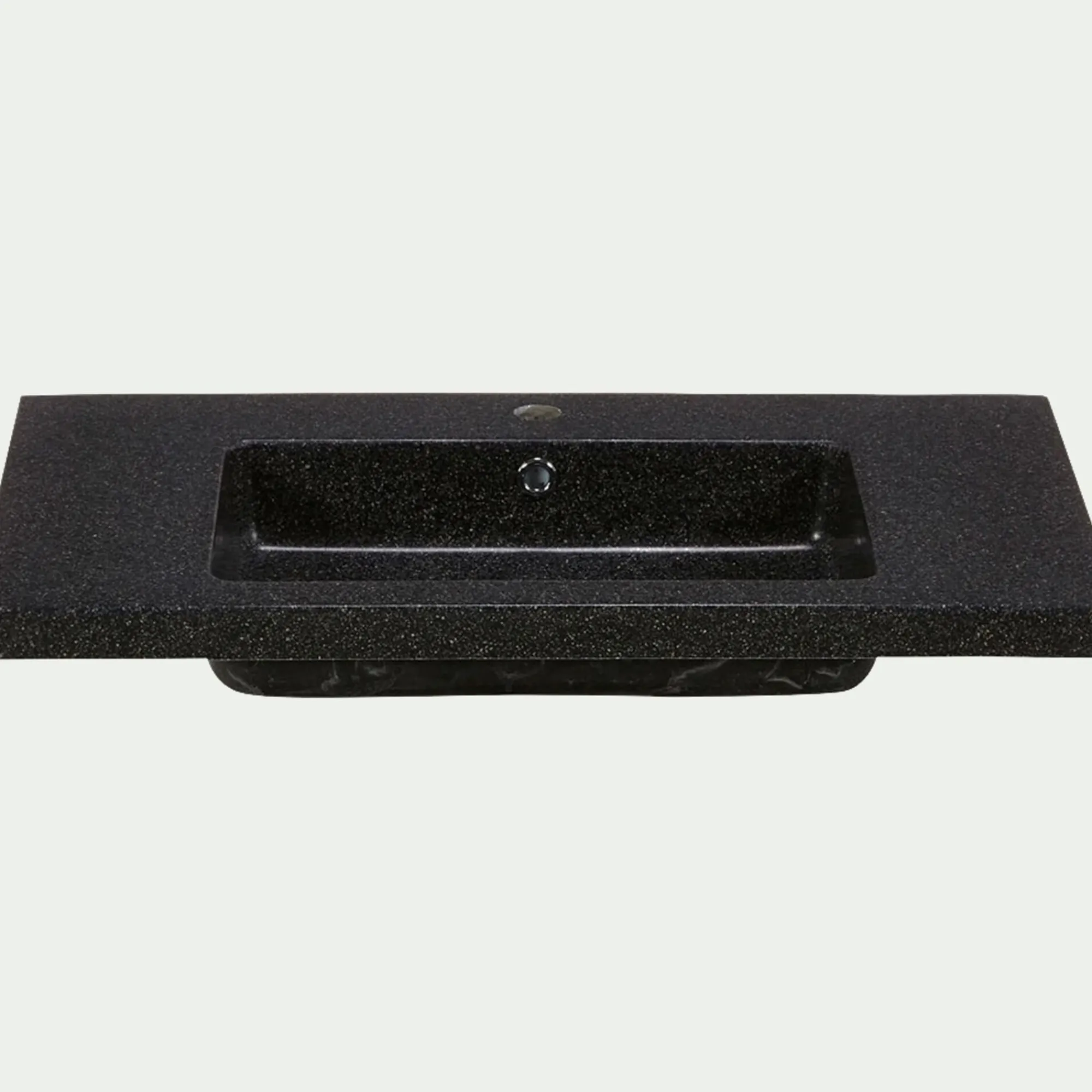 alinea Vasque Salle De Bain|Rangement De Salle De Bain*Plan vasque en pierre reconstituée L80cm Noir