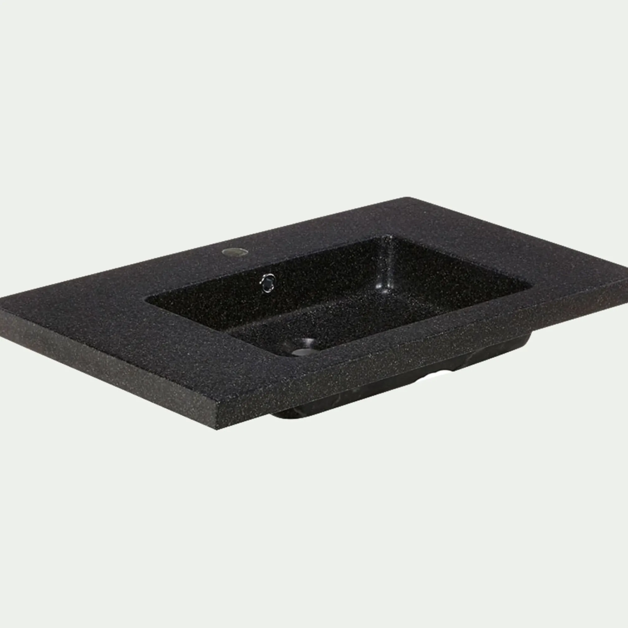 alinea Vasque Salle De Bain|Rangement De Salle De Bain*Plan vasque en pierre reconstituée L80cm Noir
