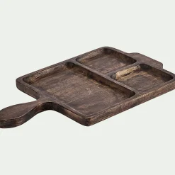 alinea Plateau|Plat De Service Et Saladier*Planche de présentation en bois de manguier L43,5cm - Marron