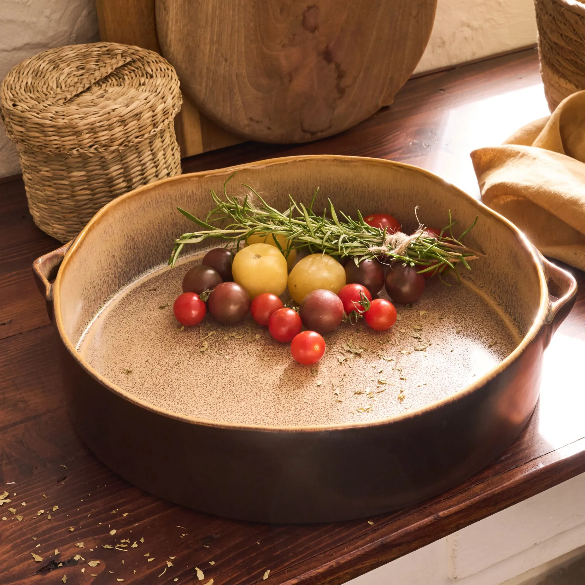 alinea Plat À Four|Assiette De Noël*Plat à four ovale en grès L31,5cm - Marron