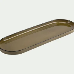 alinea Plat Et Vaisselle Apéro|Plat De Service Et Saladier*Plat apéritif en grès L32,8xl10,5cm - mousse Vert