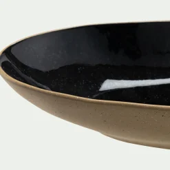 alinea Plat De Service Et Saladier*Plat ovale en grès recyclé L33cm - Noir