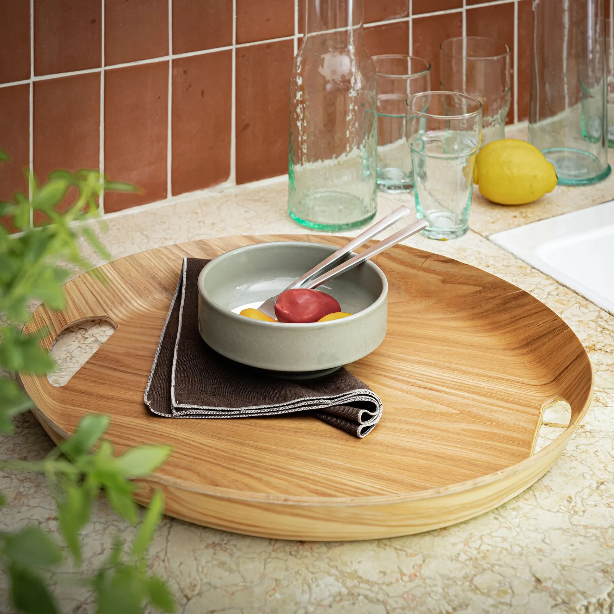 alinea Plateau*Plateau ovale en bois de chêne L46cm - Naturel