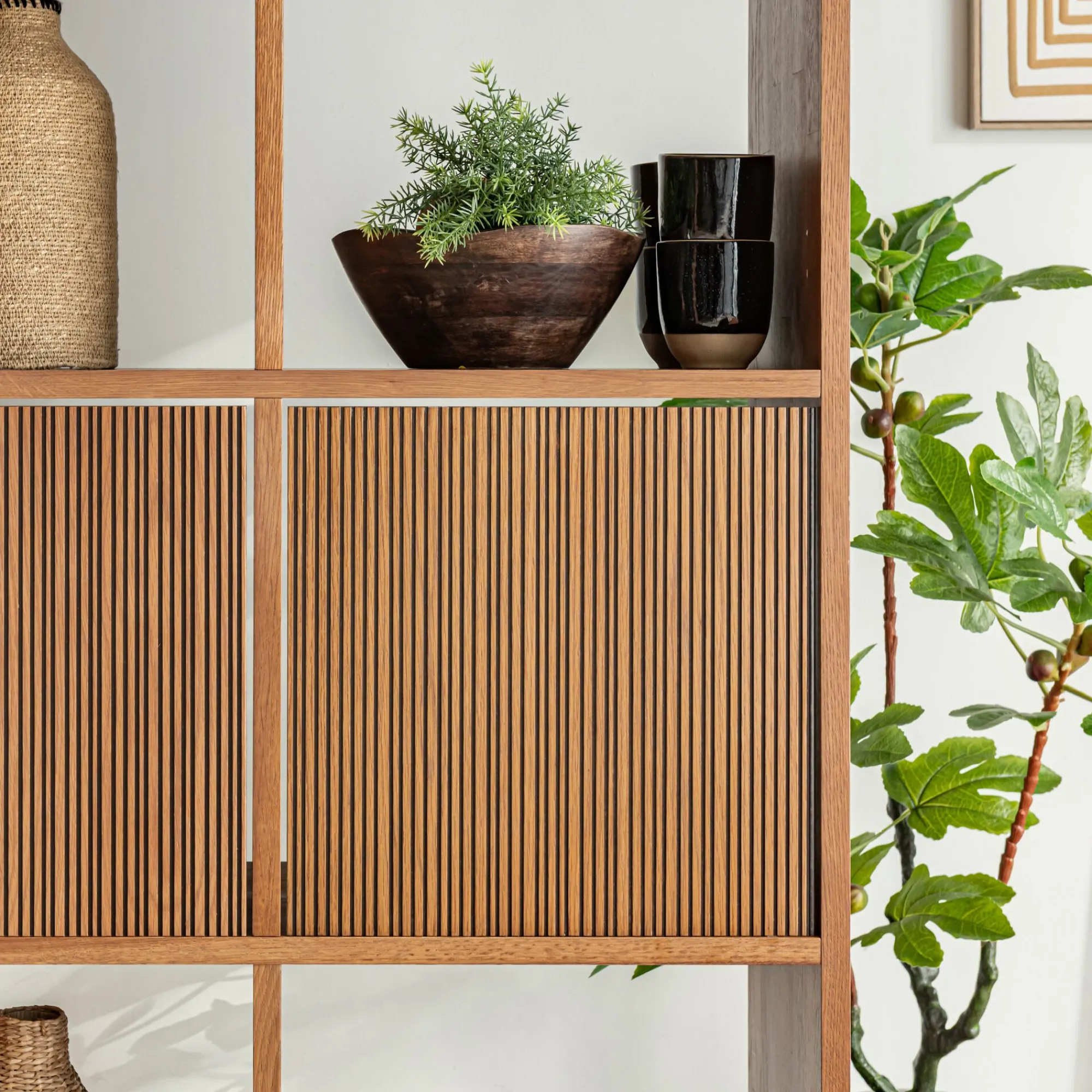 alinea Rangement À Composer*Porte en chêne strié avec fond - Bois foncé