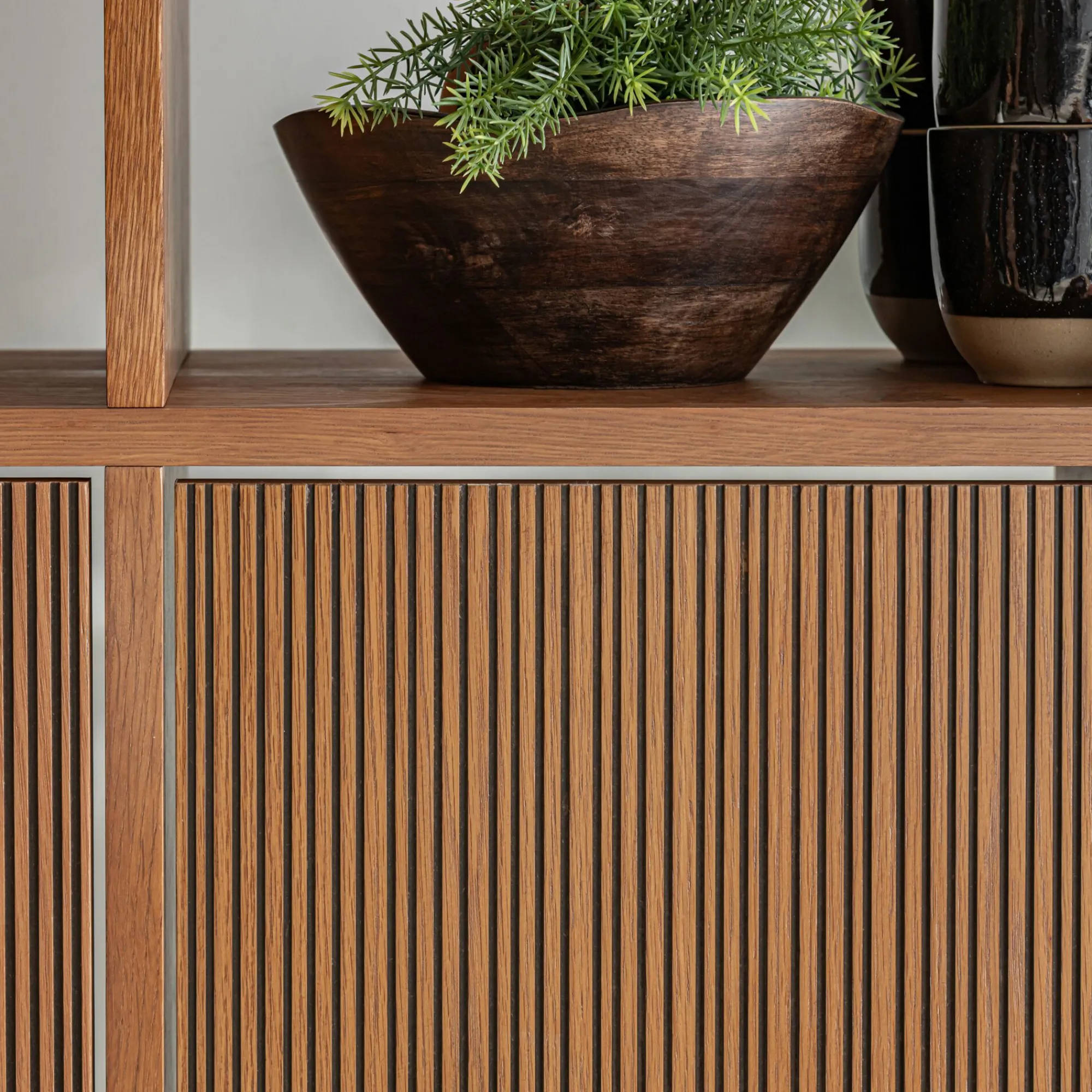 alinea Rangement À Composer*Porte en chêne strié avec fond - Bois foncé