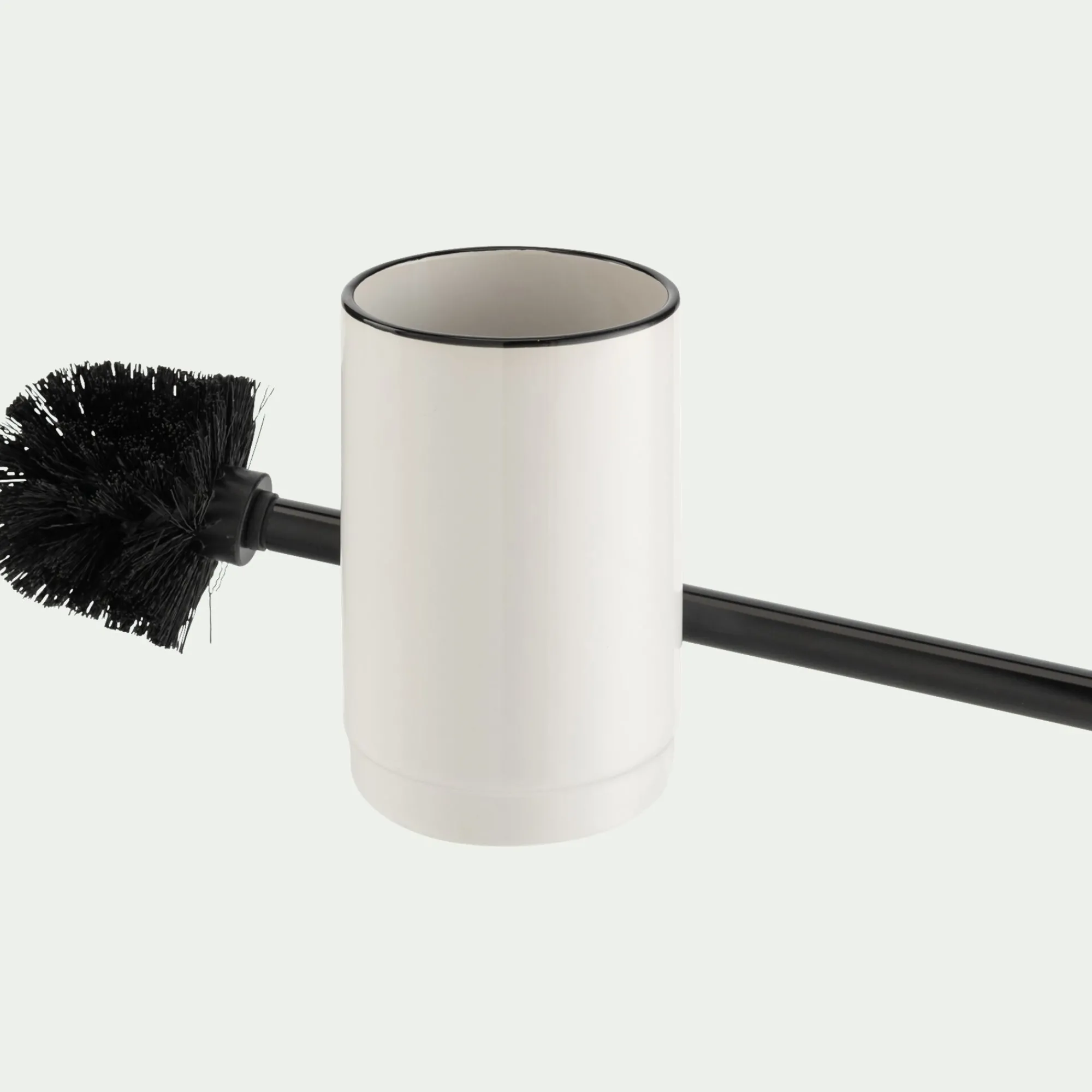 alinea Accessoire Wc|Accessoire De Salle De Bain*Porte-brosse et brosse WC en grès - Blanc