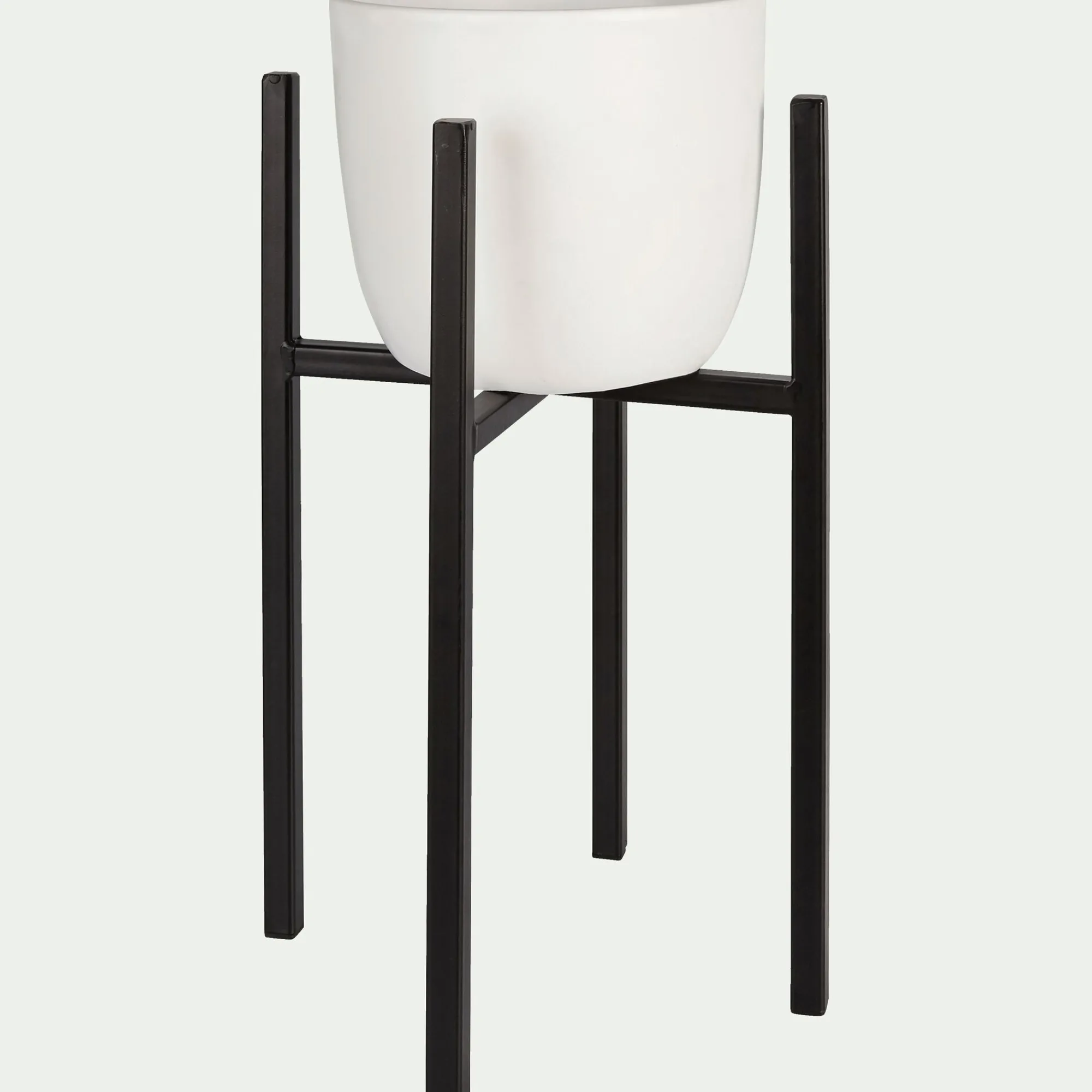 alinea Pot De Fleur*Porte-plante en métal H35xD20,5cm Noir