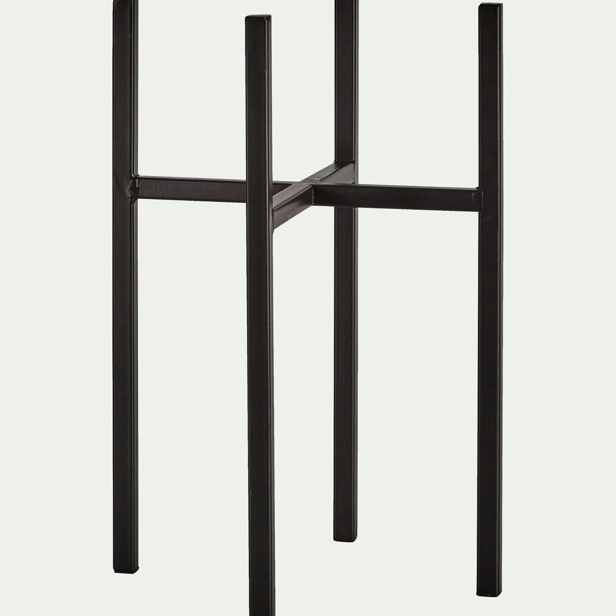 alinea Pot De Fleur*Porte-plante en métal H35xD20,5cm Noir