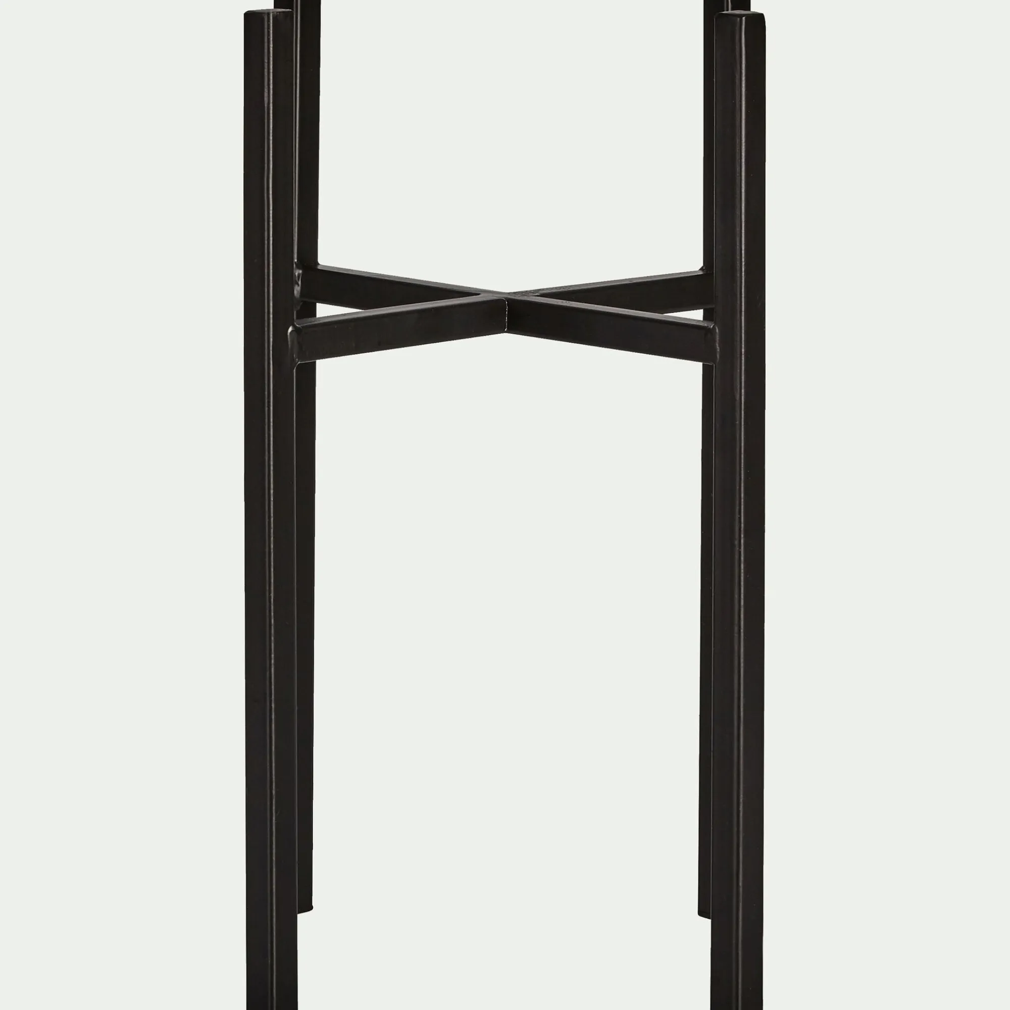 alinea Pot De Fleur*Porte-plante en métal H35xD20,5cm Noir