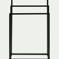 alinea Porte-Serviette|Accessoire De Salle De Bain*Porte-serviette triple en bambou H85cm - Noir