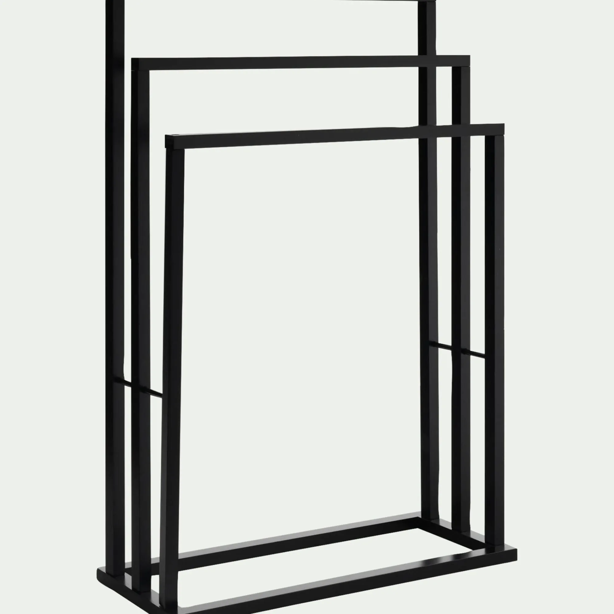 alinea Porte-Serviette|Accessoire De Salle De Bain*Porte-serviette triple en bambou H85cm - Noir
