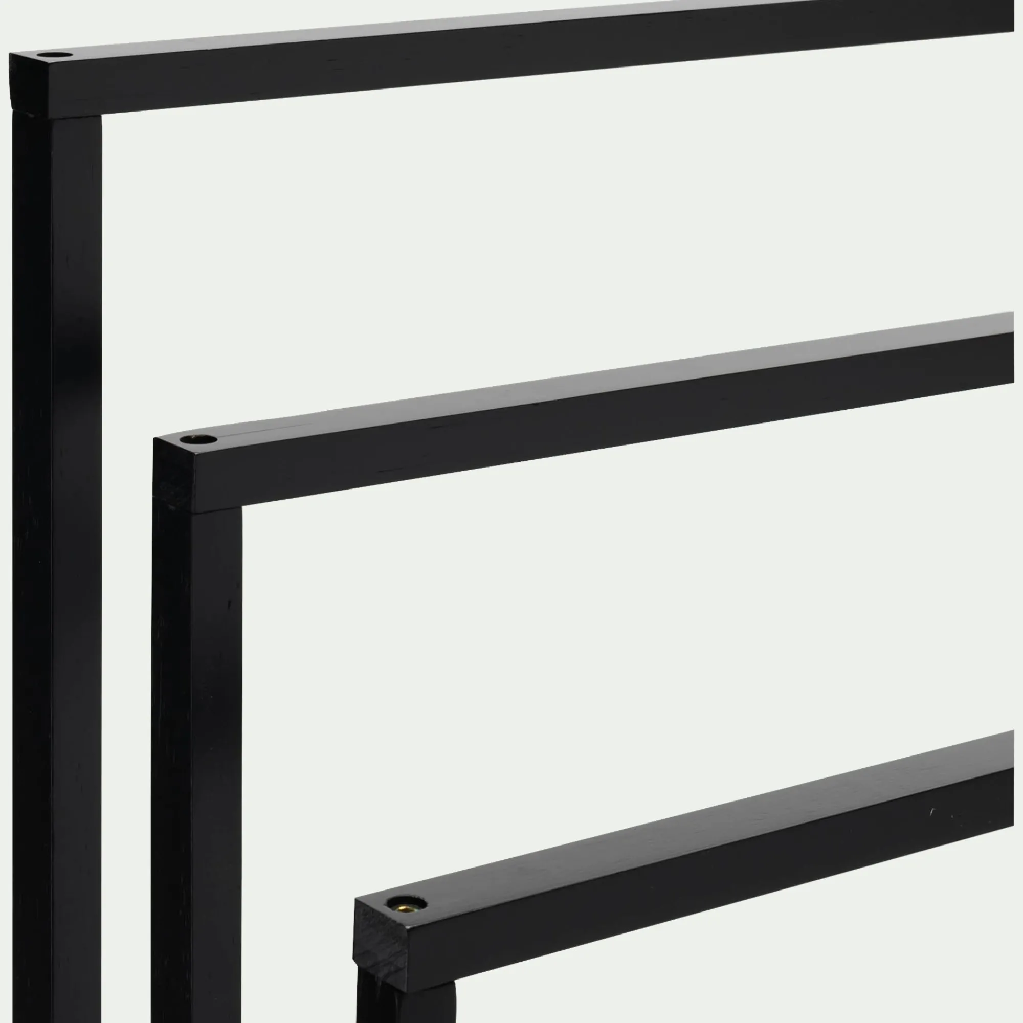 alinea Porte-Serviette|Accessoire De Salle De Bain*Porte-serviette triple en bambou H85cm - Noir