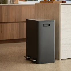 alinea Poubelle*Poubelle de tri double en plastique 2x30L - Noir