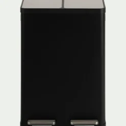alinea Poubelle*Poubelle de tri double en plastique 2x30L - Noir