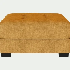 alinea Pouf & Repose-Pieds*Pouf avec coffre en tissu Monclar - Jaune argan