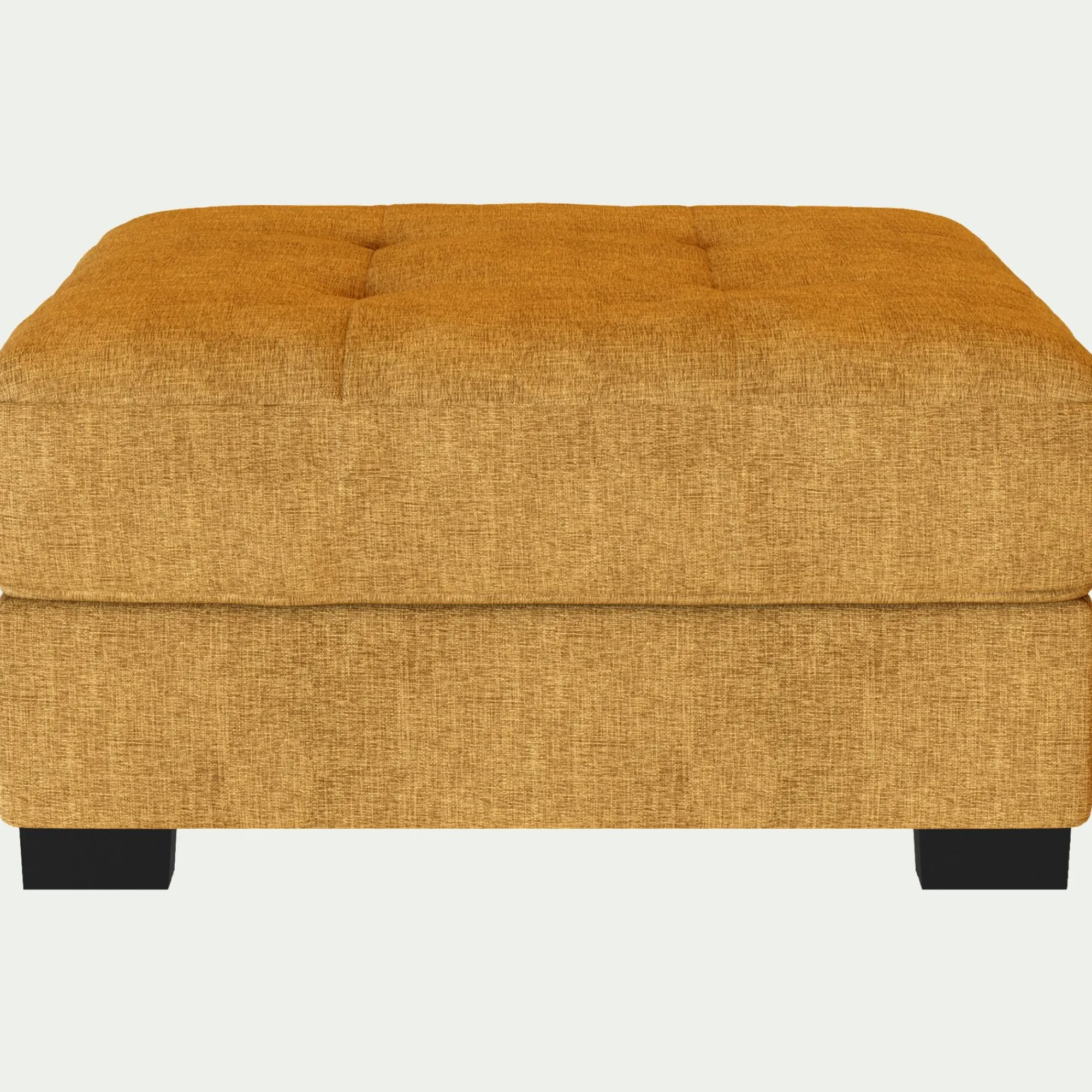 alinea Pouf & Repose-Pieds*Pouf avec coffre en tissu Monclar - Jaune argan