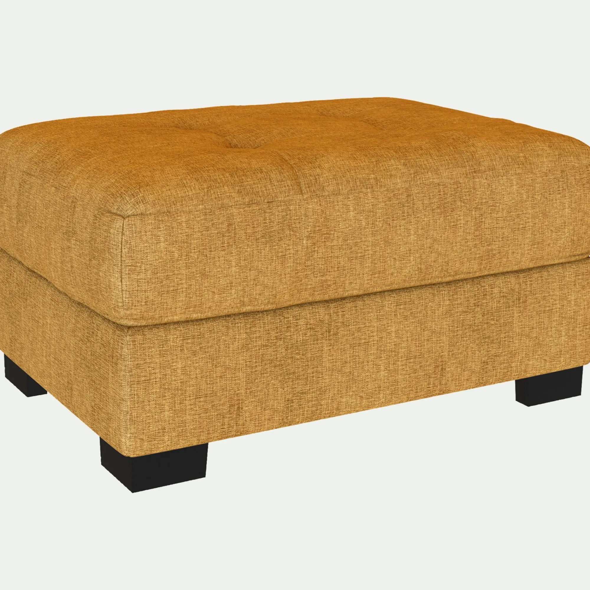alinea Pouf & Repose-Pieds*Pouf avec coffre en tissu Monclar - Jaune argan