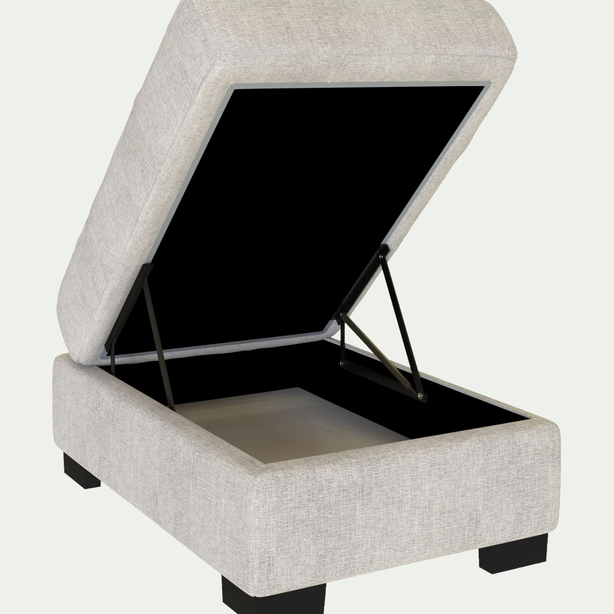 alinea Pouf & Repose-Pieds*Pouf avec coffre en tissu Monclar - roucas Beige