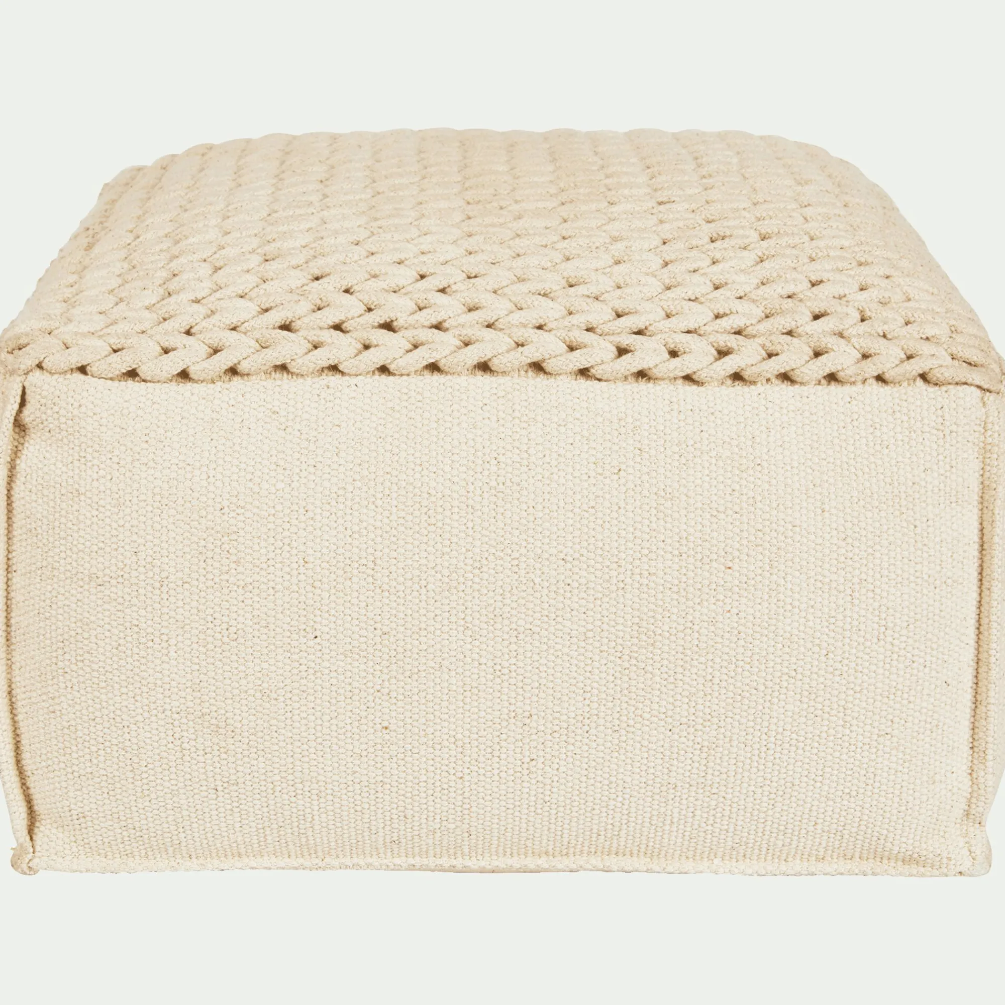 alinea Coussin De Sol|Pouf & Repose-Pieds*Pouf cubique en coton - D50xH28cm Beige