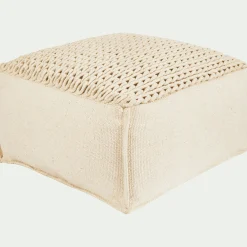alinea Coussin De Sol|Pouf & Repose-Pieds*Pouf cubique en coton - D50xH28cm Beige