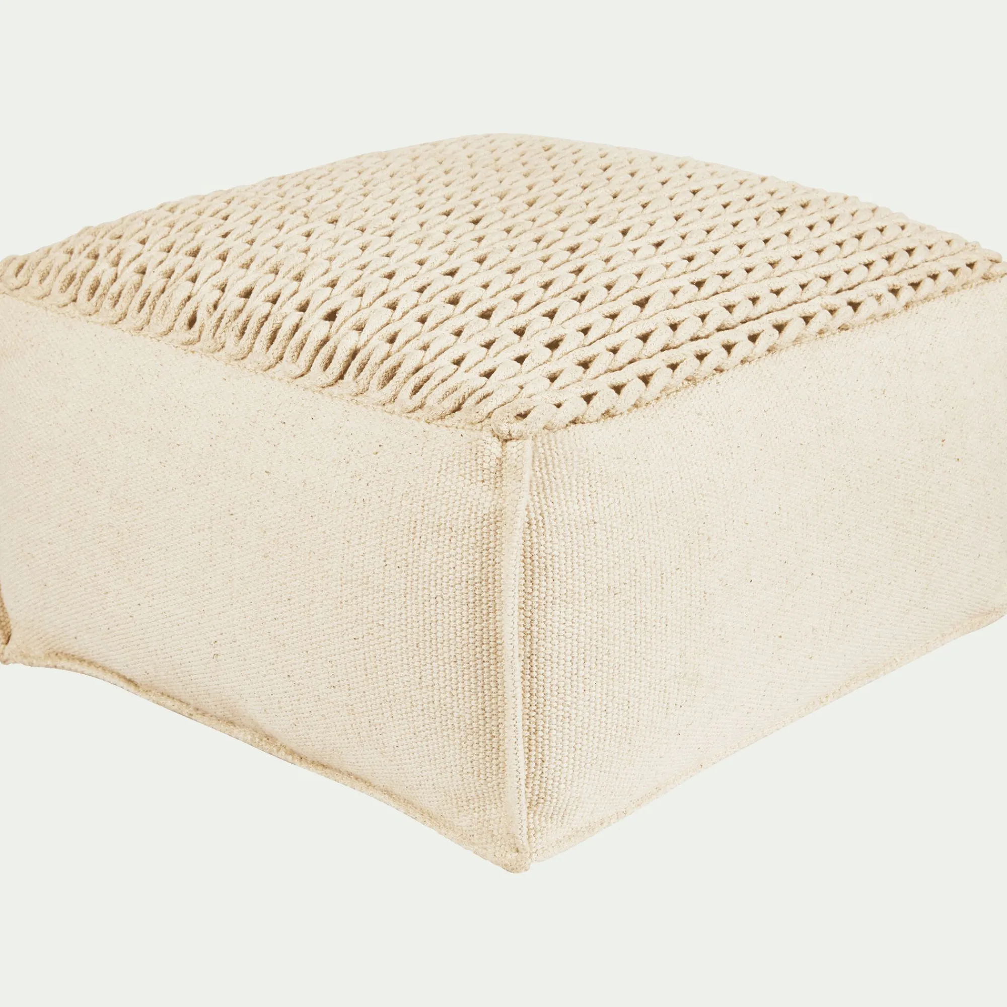 alinea Coussin De Sol|Pouf & Repose-Pieds*Pouf cubique en coton - D50xH28cm Beige
