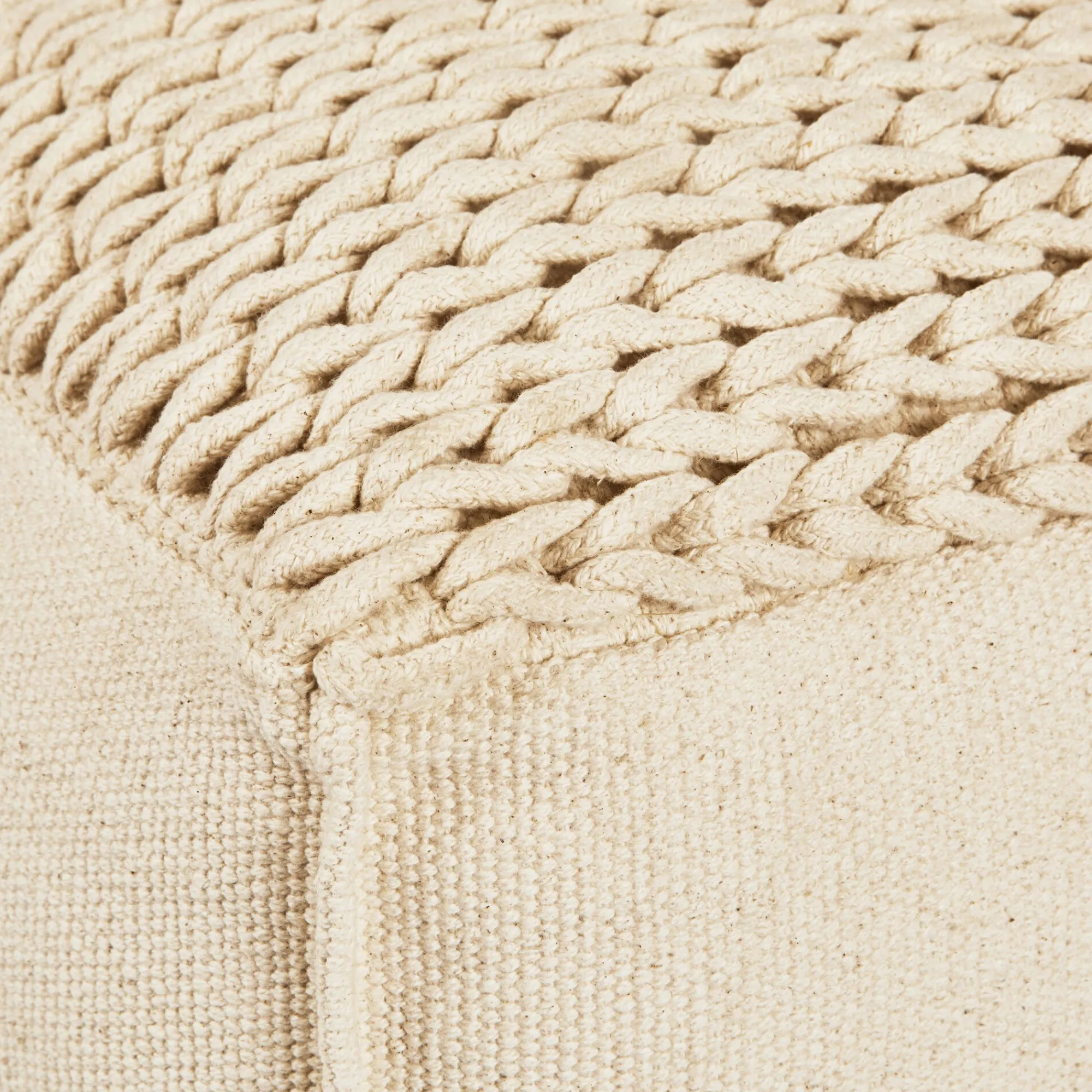 alinea Coussin De Sol|Pouf & Repose-Pieds*Pouf cubique en coton - D50xH28cm Beige